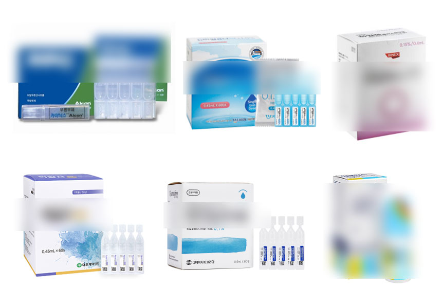 Range of artificial tear products in multi-dose bottles and single-use vial packs